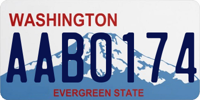 WA license plate AAB0174