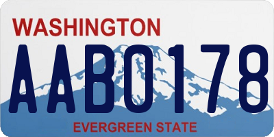 WA license plate AAB0178