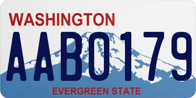 WA license plate AAB0179