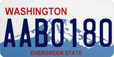 WA license plate AAB0180