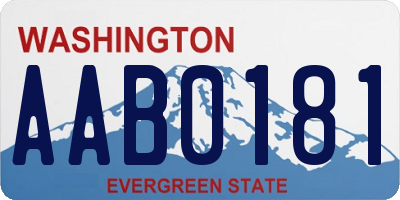 WA license plate AAB0181