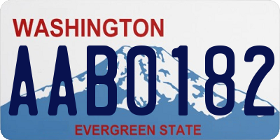 WA license plate AAB0182