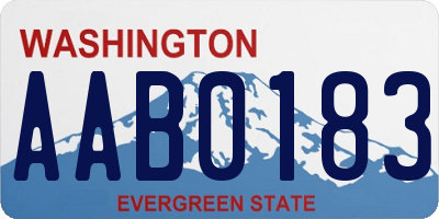 WA license plate AAB0183