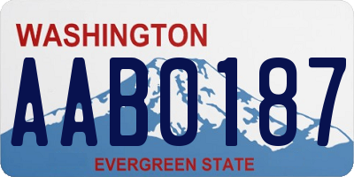 WA license plate AAB0187