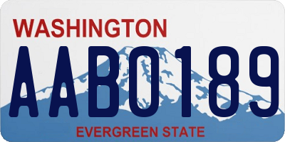 WA license plate AAB0189