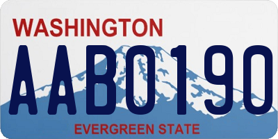 WA license plate AAB0190