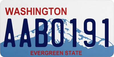 WA license plate AAB0191