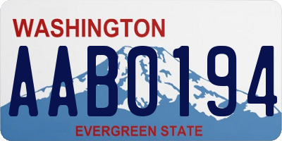 WA license plate AAB0194