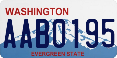 WA license plate AAB0195