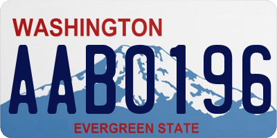 WA license plate AAB0196