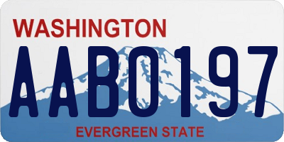 WA license plate AAB0197