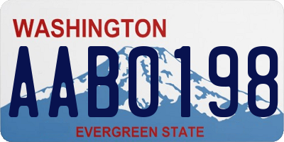 WA license plate AAB0198