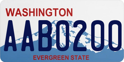 WA license plate AAB0200