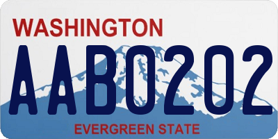 WA license plate AAB0202