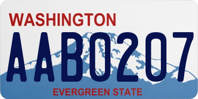 WA license plate AAB0207