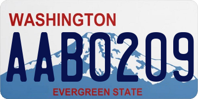 WA license plate AAB0209