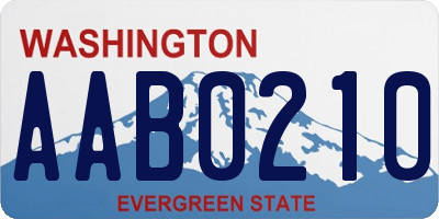 WA license plate AAB0210