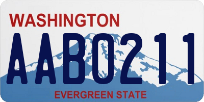 WA license plate AAB0211