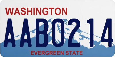 WA license plate AAB0214