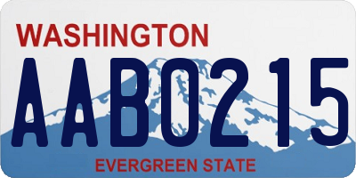 WA license plate AAB0215