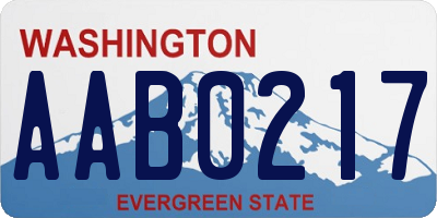 WA license plate AAB0217