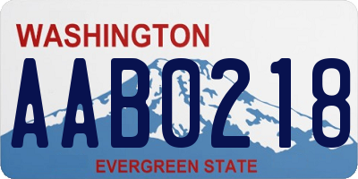 WA license plate AAB0218