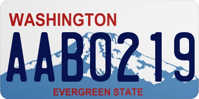 WA license plate AAB0219