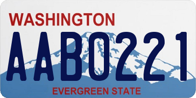 WA license plate AAB0221