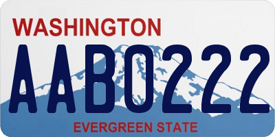 WA license plate AAB0222