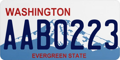 WA license plate AAB0223