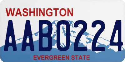 WA license plate AAB0224