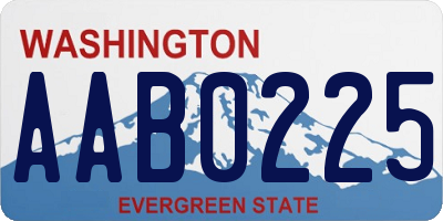 WA license plate AAB0225