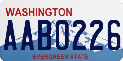 WA license plate AAB0226