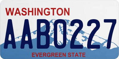 WA license plate AAB0227