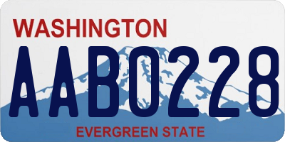 WA license plate AAB0228