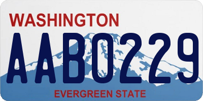 WA license plate AAB0229