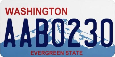 WA license plate AAB0230