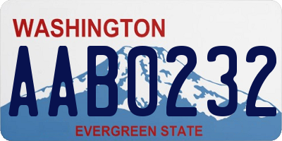 WA license plate AAB0232