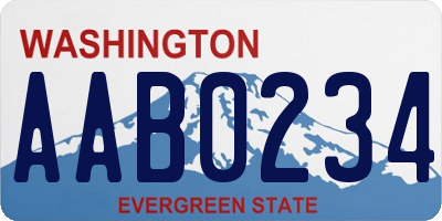 WA license plate AAB0234