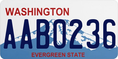 WA license plate AAB0236