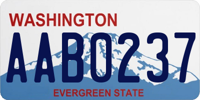 WA license plate AAB0237