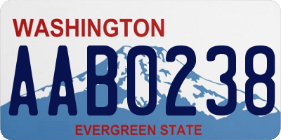 WA license plate AAB0238