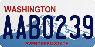 WA license plate AAB0239