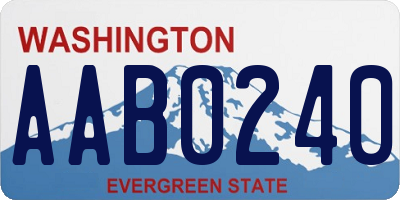 WA license plate AAB0240