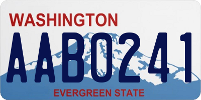 WA license plate AAB0241