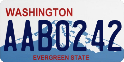 WA license plate AAB0242