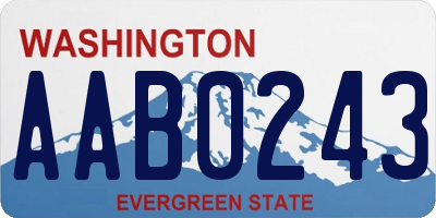 WA license plate AAB0243