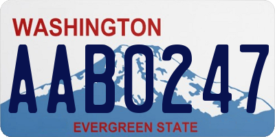 WA license plate AAB0247