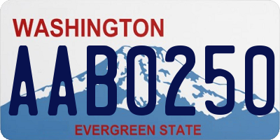 WA license plate AAB0250