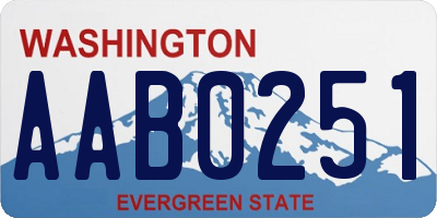 WA license plate AAB0251